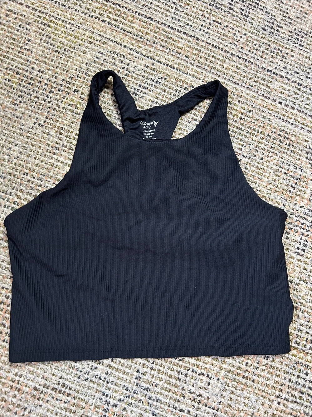 Old Navy Black Ribbed Racerback Crop Top